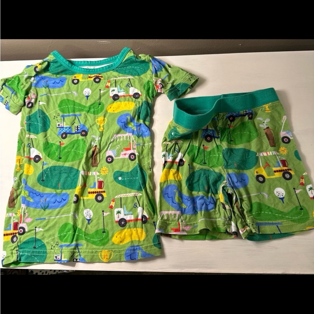 Little Sleepies Green Kids' Pajama Set with Playful Print